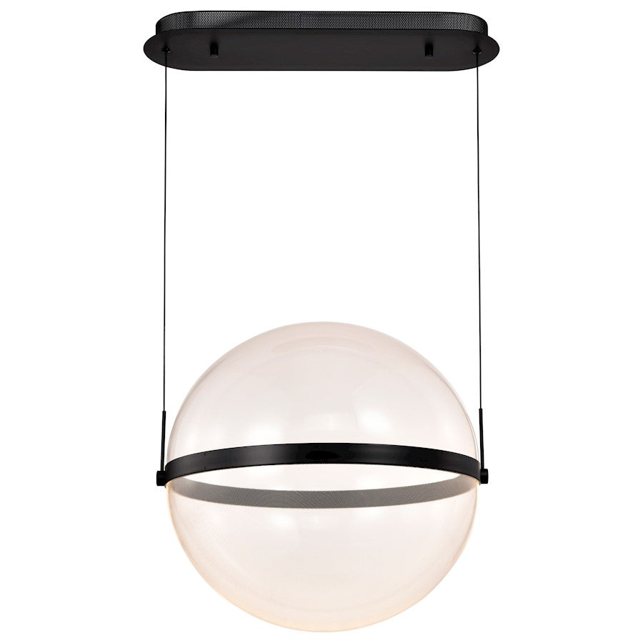 20" LED Pendant, Black Silk Screened Acrylic Lens