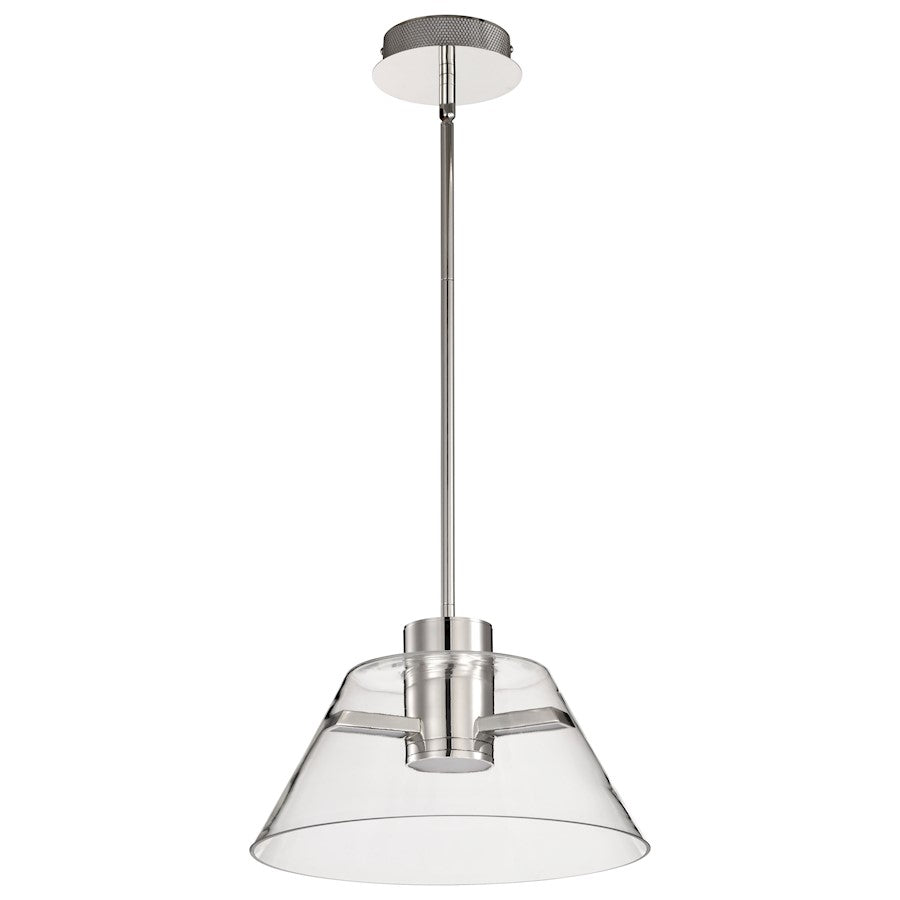 Nuvo Lighting Edmond 14" LED Pendant, Polished Nickel/Clear Glass - 62-2051