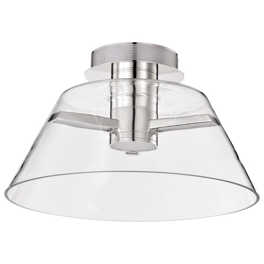 Nuvo Lighting Edmond 17" LED Semi Flush Mount, Polished Nickel/Clear - 62-2054