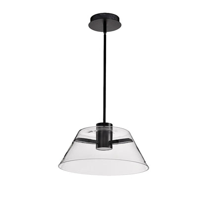 Nuvo Lighting Edmond 17" LED Pendant, Matte Black/Clear Glass - 62-2062