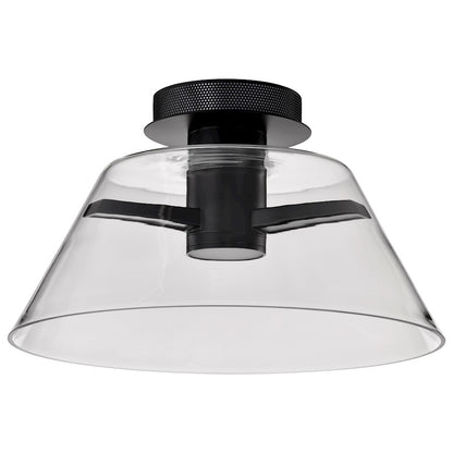 Nuvo Lighting Edmond 17" LED Semi Flush Mount, Matte Black/Clear Glass - 62-2064