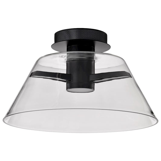 Nuvo Lighting Edmond 17" LED Semi Flush Mount, Matte Black/Clear Glass - 62-2064