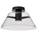 Nuvo Lighting Edmond 17" LED Semi Flush Mount, Matte Black/Clear Glass - 62-2064