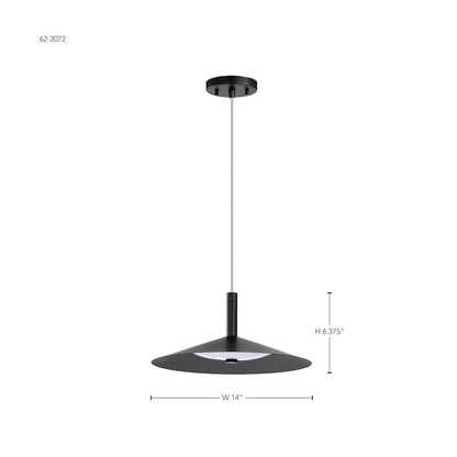 14" LED Pendant, Black