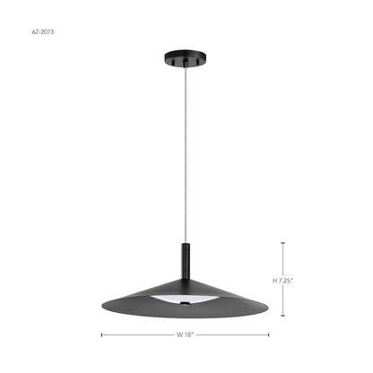 18" LED Pendant, Black