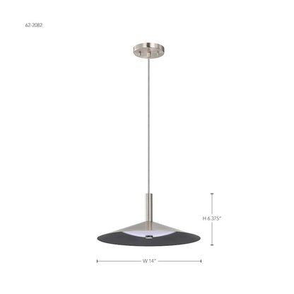 14" LED Pendant, Nickel