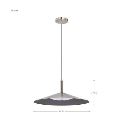 18" LED Pendant, Nickel