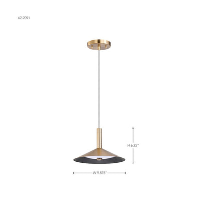 10" LED Pendant, Brass