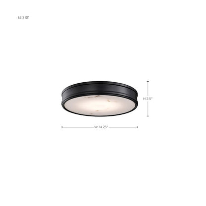 Nuvo Lighting Kendall 14" LED Flush Mount, Matte Black/Alabaster Glass