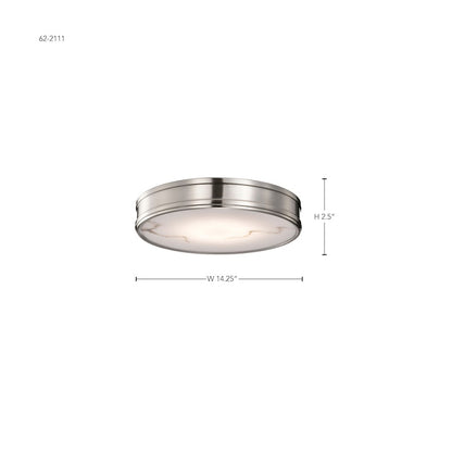 Nuvo Lighting Kendall 14" LED Flush Mount, Nickel/Alabaster Glass