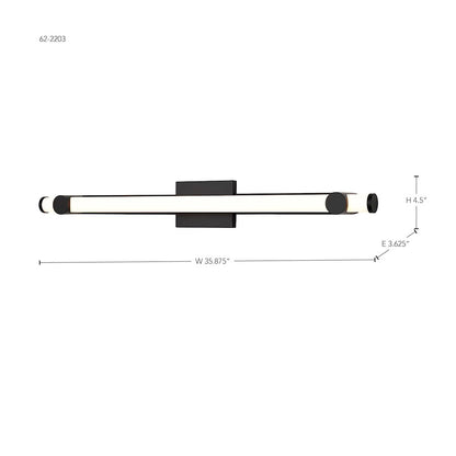 36" LED Bathroom Vanity Light, Matte Black