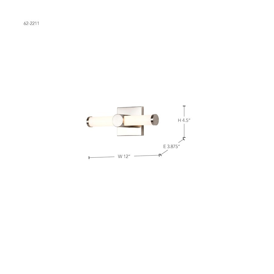 12" LED Bathroom Vanity Light, Brushed Nickel