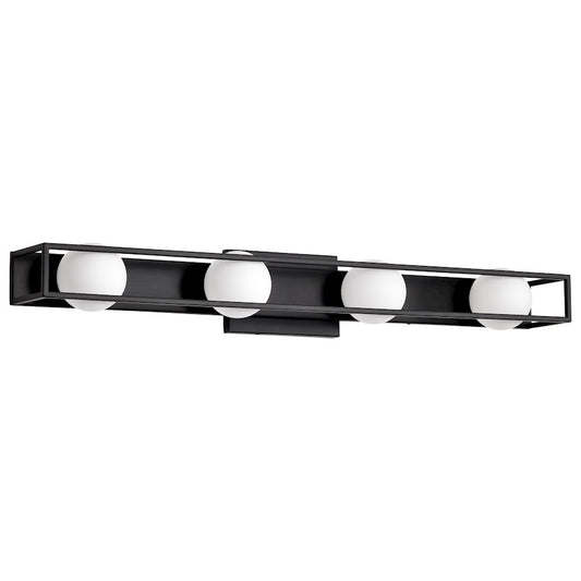 Nuvo Lighting Jenkins 32" 4 Light LED Vanity, Black/Frosted Glass - 62-2244