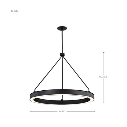 30" LED Pendant, Textured Black Acrylic Lens