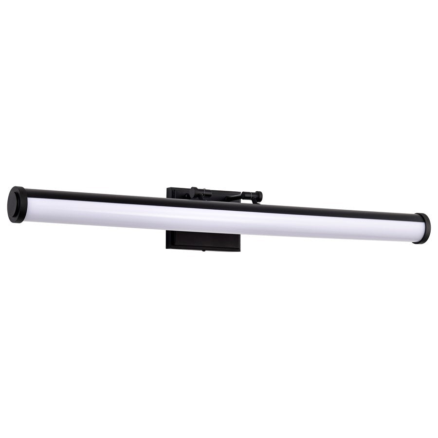Nuvo Cora 36in 1-Light LED Vanity Light | Transitional Black Aluminum and Steel with Acrylic Lens | Bathroom Vanity | 36 x 5 x 4.75 in | Model 62-2375