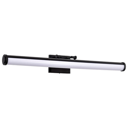 Nuvo Cora 36in 1-Light LED Vanity Light | Transitional Black Aluminum and Steel with Acrylic Lens | Bathroom Vanity | 36 x 5 x 4.75 in | Model 62-2375