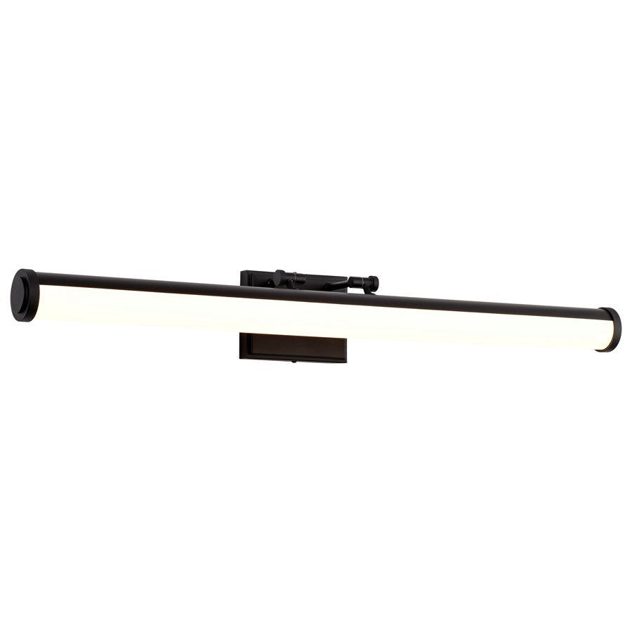 Nuvo Cora 36in 1-Light LED Vanity Light | Transitional Black Aluminum and Steel with Acrylic Lens | Bathroom Vanity | 36 x 5 x 4.75 in | Model 62-2375