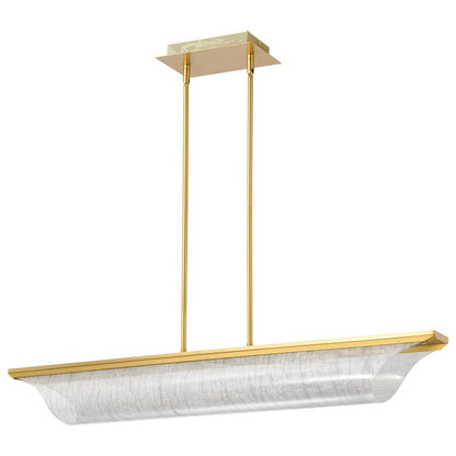 Nuvo Idris 40in LED Island Pendant | Modern Vintage Brass Aluminum and Acrylic Light Guide Panels | Kitchen Island & Dining Room | 2080 | Model 62-2411