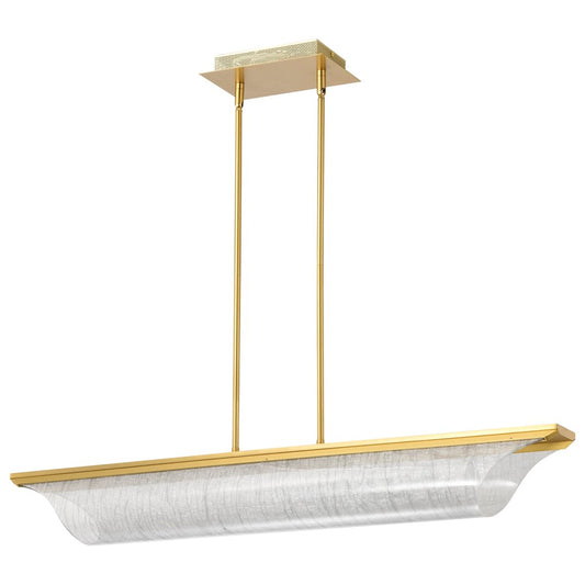 Nuvo Idris 40in LED Island Pendant | Modern Vintage Brass Aluminum and Acrylic Light Guide Panels | Kitchen Island & Dining Room | 2080 | Model 62-2411