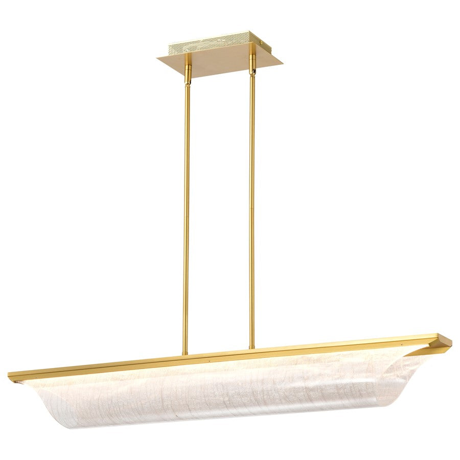 Nuvo Idris 40in LED Island Pendant | Modern Vintage Brass Aluminum and Acrylic Light Guide Panels | Kitchen Island & Dining Room | 2080 | Model 62-2411