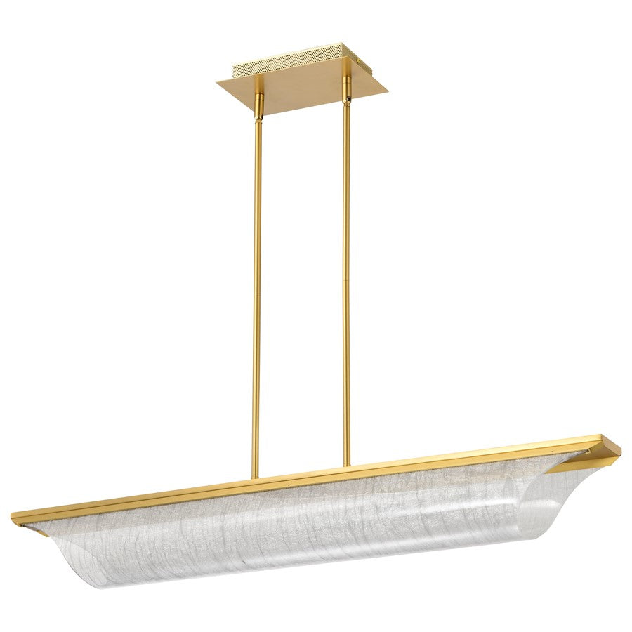 Nuvo Idris 40in LED Island Pendant | Modern Vintage Brass Aluminum and Acrylic Light Guide Panels | Kitchen Island & Dining Room | 2080 | Model 62-2411