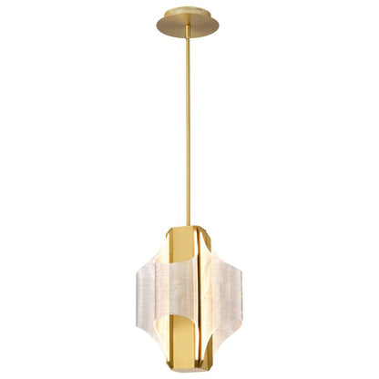 Nuvo Idris 13in 4-Light LED Pendant | Modern Vintage Brass Aluminum and Light Guide Panels | Kitchen Island & Dining Room | 13 x 13 x 37 in | Model 62-2412