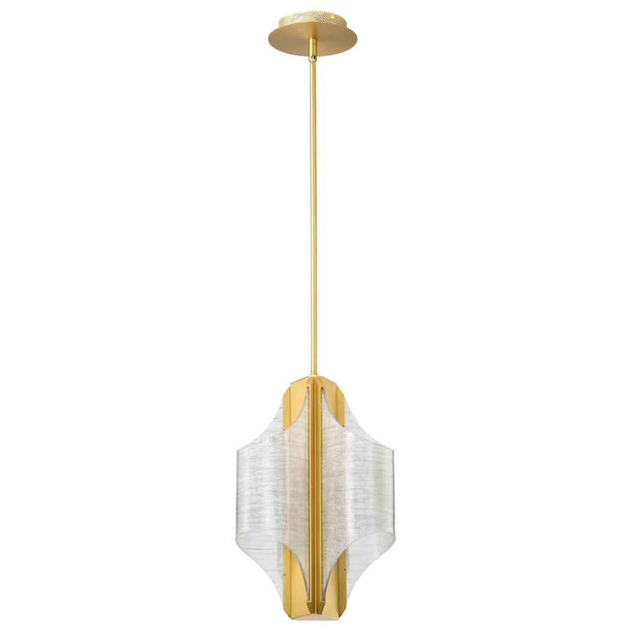 Nuvo Idris 11in 3-Light LED Pendant | Modern Vintage Brass and Light Guide Acrylic Panels | Kitchen Island & Dining Room | 11 x 11 x 37 in | Model 62-2413
