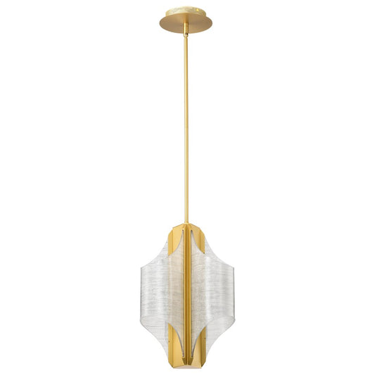 Nuvo Idris 11in 3-Light LED Pendant | Modern Vintage Brass and Light Guide Acrylic Panels | Kitchen Island & Dining Room | 11 x 11 x 37 in | Model 62-2413