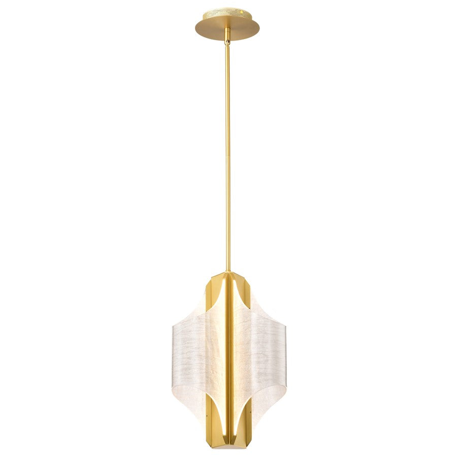 Nuvo Idris 11in 3-Light LED Pendant | Modern Vintage Brass and Light Guide Acrylic Panels | Kitchen Island & Dining Room | 11 x 11 x 37 in | Model 62-2413