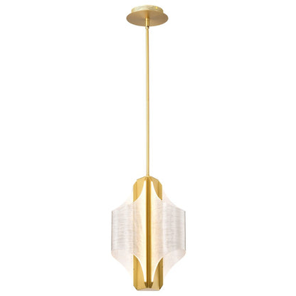 Nuvo Idris 11in 3-Light LED Pendant | Modern Vintage Brass and Light Guide Acrylic Panels | Kitchen Island & Dining Room | 11 x 11 x 37 in | Model 62-2413