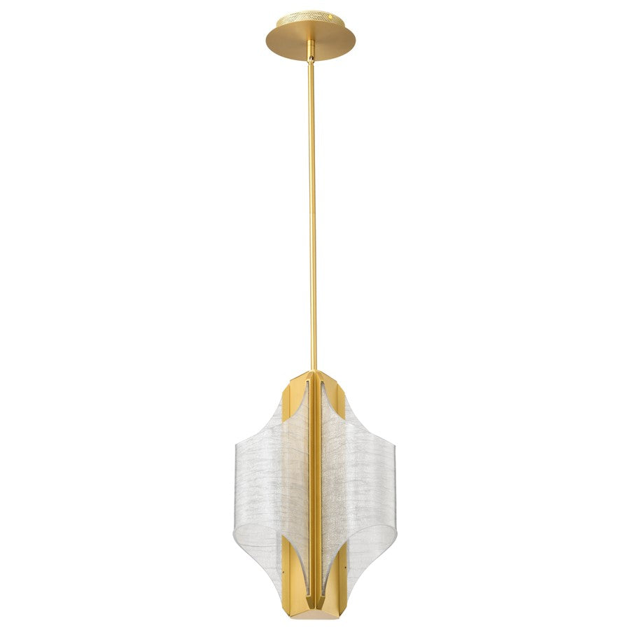 Nuvo Idris 11in 3-Light LED Pendant | Modern Vintage Brass and Light Guide Acrylic Panels | Kitchen Island & Dining Room | 11 x 11 x 37 in | Model 62-2413