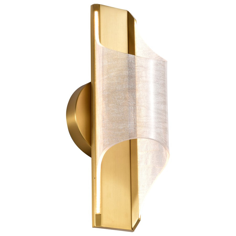 Nuvo Lighting Idris 1-Light Wall Sconce | Modern Vintage Brass Aluminum and Steel with Light Guide Panels | Bathroom & Hallway Accent | 6 | Model 62-2414
