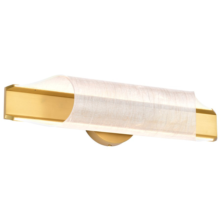 Nuvo Idris 24in 3-Light LED Wall Sconce | Modern Vintage Brass and Acrylic Light Guide Panels | Hallway & Bathroom Vanity | 1520 Lumens | Model 62-2415