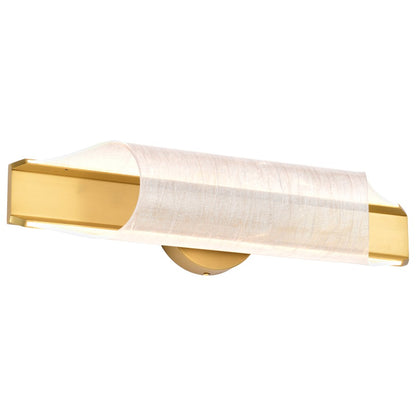 Nuvo Idris 24in 3-Light LED Wall Sconce | Modern Vintage Brass and Acrylic Light Guide Panels | Hallway & Bathroom Vanity | 1520 Lumens | Model 62-2415