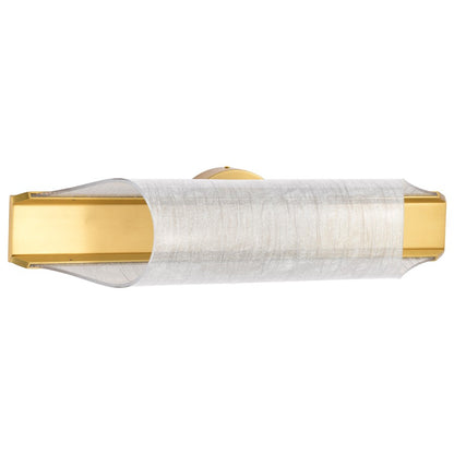 Nuvo Idris 24in 3-Light LED Wall Sconce | Modern Vintage Brass and Acrylic Light Guide Panels | Hallway & Bathroom Vanity | 1520 Lumens | Model 62-2415