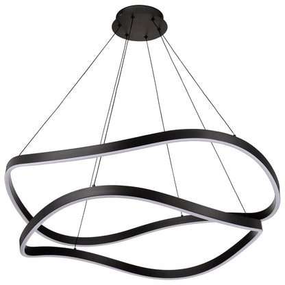 Nuvo Sylas 37in 1-Light LED Pendant | Modern Matte Black Aluminum and Steel | Kitchen Island & Dining Room | 37 x 37 x 116 in | Model 62-2421