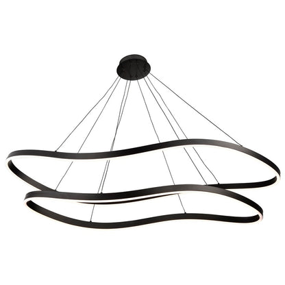 Nuvo Sylas 48in LED Pendant | Modern Matte Black Aluminum and Steel | Kitchen Island & Dining Room | 5120 Lumens 3000K 90 CRI Dimmable | Model 62-2422