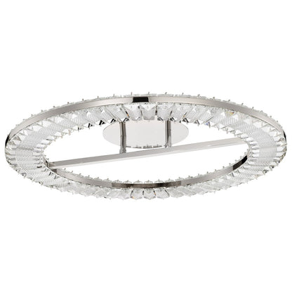 Nuvo Lighting Nova 23in LED Round Flush Mount | Contemporary Polished Nickel and K9 Crystal | Bedroom & Hallway Ceiling Light | 2720 | Model 62-2444