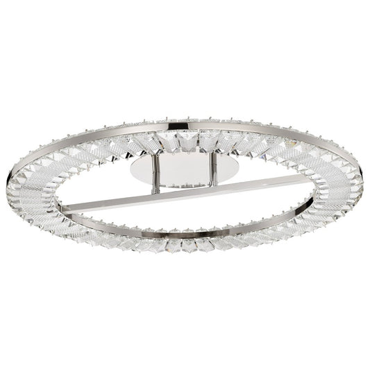Nuvo Lighting Nova 23in LED Round Flush Mount | Contemporary Polished Nickel and K9 Crystal | Bedroom & Hallway Ceiling Light | 2720 | Model 62-2444