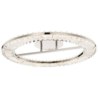 Nuvo Lighting Nova 23in LED Round Flush Mount | Contemporary Polished Nickel and K9 Crystal | Bedroom & Hallway Ceiling Light | 2720 | Model 62-2444