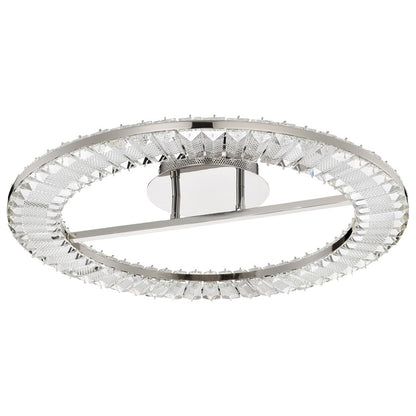 Nuvo Lighting Nova 23in LED Round Flush Mount | Contemporary Polished Nickel and K9 Crystal | Bedroom & Hallway Ceiling Light | 2720 | Model 62-2444