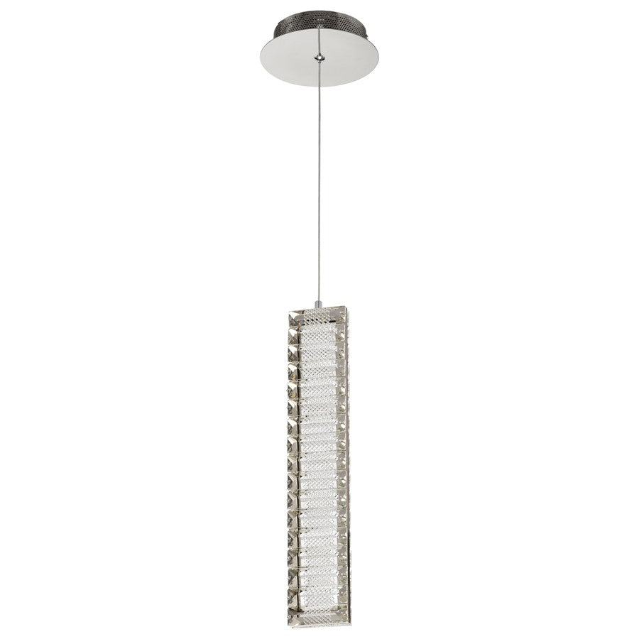 Nuvo Lighting Nova 16in 1-Light LED Mini Pendant | Contemporary Polished Nickel Steel and K9 Crystal | Kitchen Island & Dining Room | 3 x | Model 62-2445