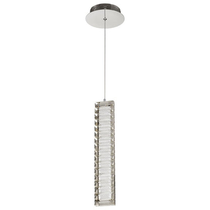 Nuvo Lighting Nova 16in 1-Light LED Mini Pendant | Contemporary Polished Nickel Steel and K9 Crystal | Kitchen Island & Dining Room | 3 x | Model 62-2445