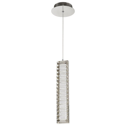 Nuvo Lighting Nova 16in 1-Light LED Mini Pendant | Contemporary Polished Nickel Steel and K9 Crystal | Kitchen Island & Dining Room | 3 x | Model 62-2445