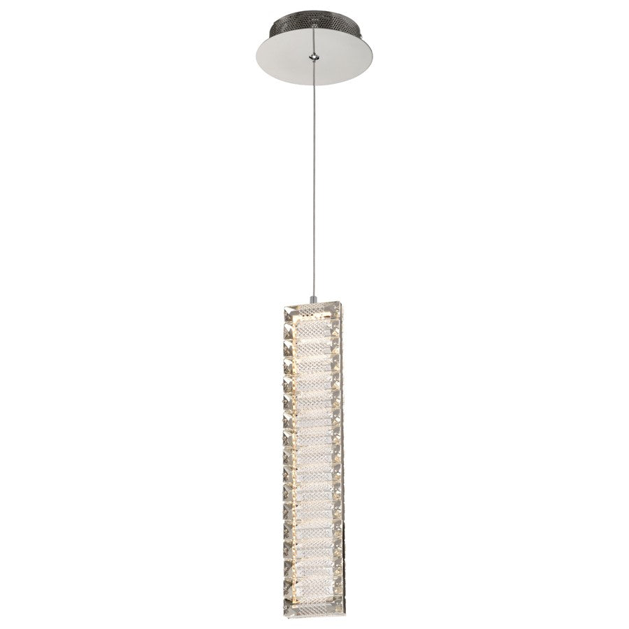 Nuvo Lighting Nova 16in 1-Light LED Mini Pendant | Contemporary Polished Nickel Steel and K9 Crystal | Kitchen Island & Dining Room | 3 x | Model 62-2445