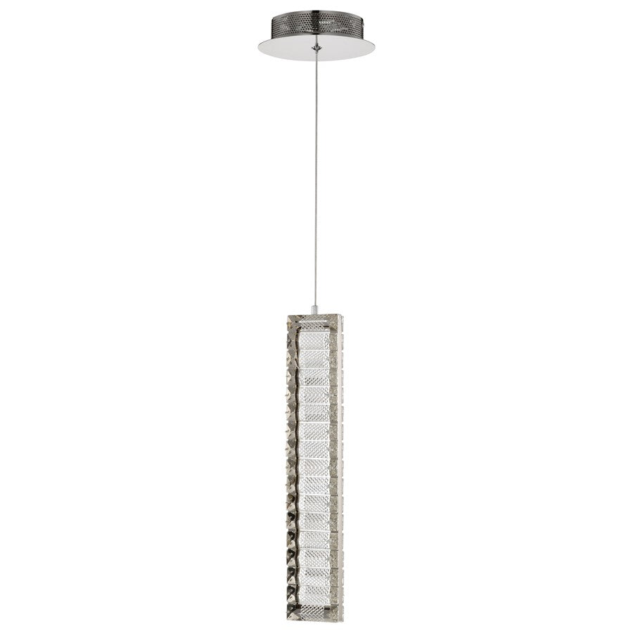 Nuvo Lighting Nova 16in 1-Light LED Mini Pendant | Contemporary Polished Nickel Steel and K9 Crystal | Kitchen Island & Dining Room | 3 x | Model 62-2445