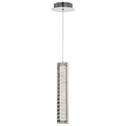 Nuvo Lighting Nova 16in 1-Light LED Mini Pendant | Contemporary Polished Nickel Steel and K9 Crystal | Kitchen Island & Dining Room | 3 x | Model 62-2445