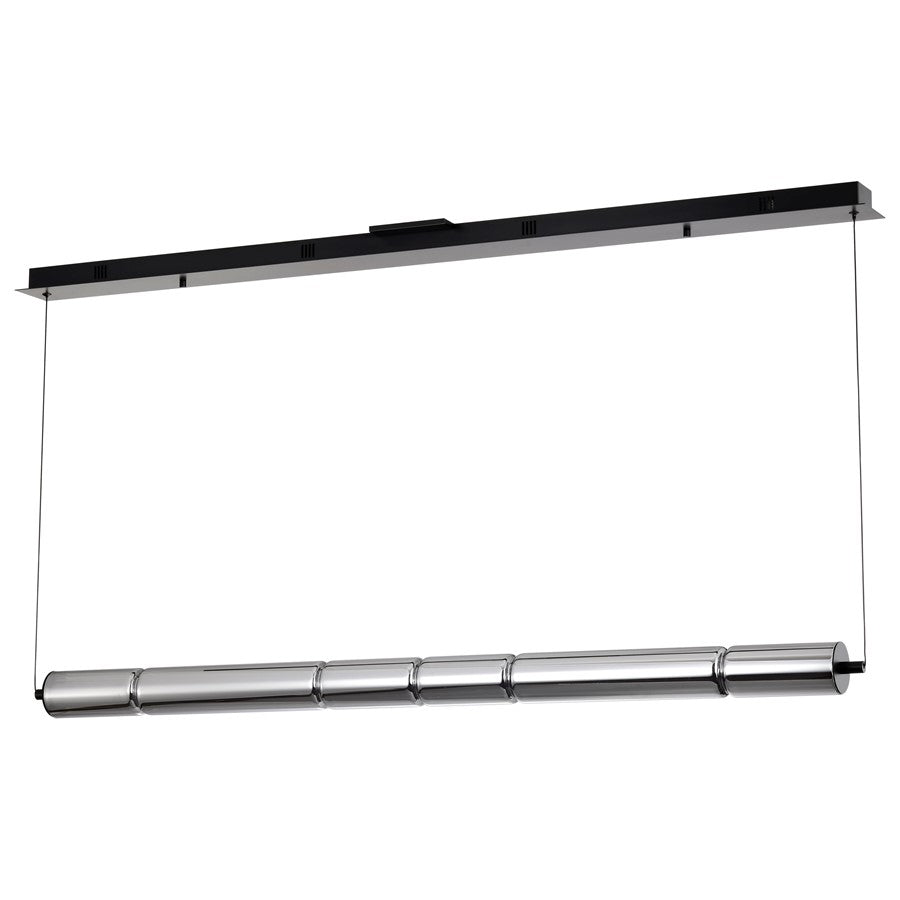 Nuvo Evander 50in LED Island Pendant | Modern Matte Black Aluminum and Smoked Glass | Kitchen Island & Dining Room | 4000 Lumens, 3000K | Model 62-2452