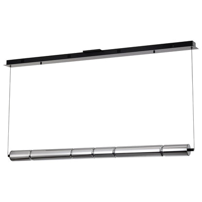 Nuvo Evander 50in LED Island Pendant | Modern Matte Black Aluminum and Smoked Glass | Kitchen Island & Dining Room | 4000 Lumens, 3000K | Model 62-2452