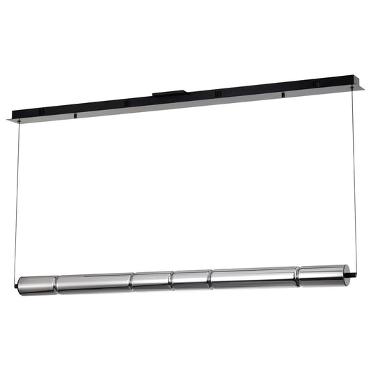 Nuvo Evander 50in LED Island Pendant | Modern Matte Black Aluminum and Smoked Glass | Kitchen Island & Dining Room | 4000 Lumens, 3000K | Model 62-2452